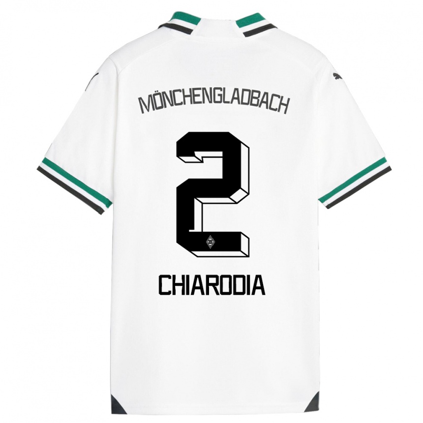 Vaikiškas Fabio Chiarodia #2 Balta Žalia Namų Marškinėliai 2023/24 T-Shirt