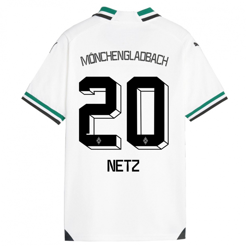 Vaikiškas Luca Netz #20 Balta Žalia Namų Marškinėliai 2023/24 T-Shirt