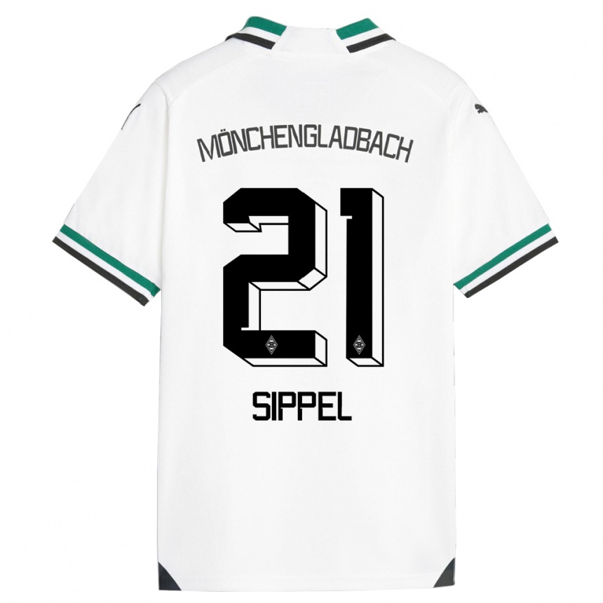 Vaikiškas Tobias Sippel #21 Balta Žalia Namų Marškinėliai 2023/24 T-Shirt