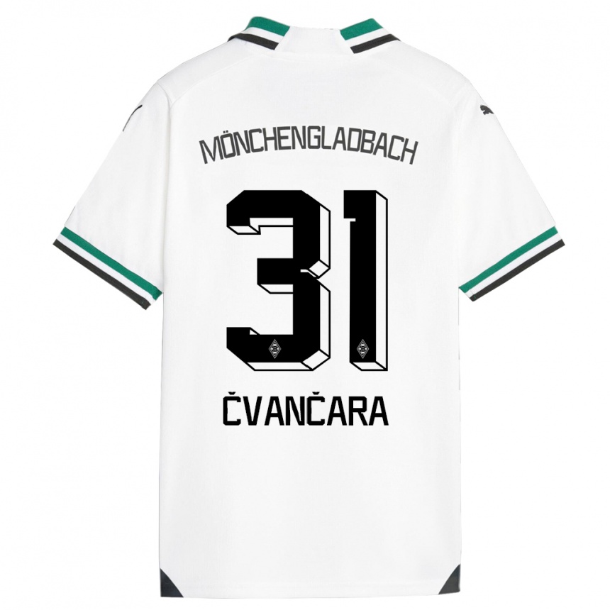 Vaikiškas Tomas Cvancara #31 Balta Žalia Namų Marškinėliai 2023/24 T-Shirt