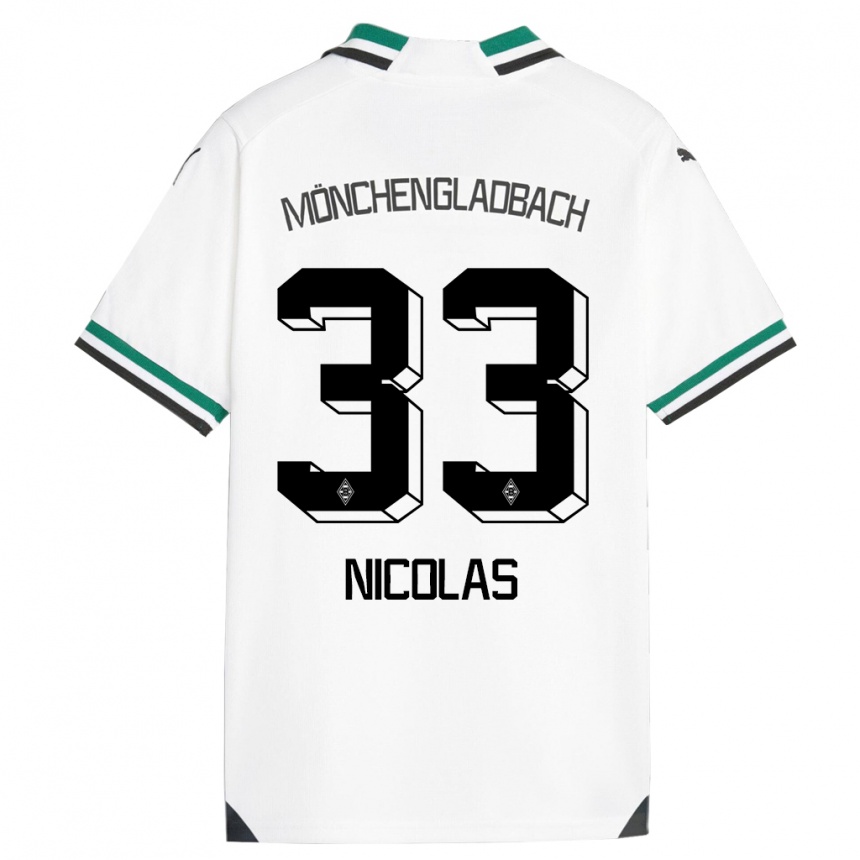 Vaikiškas Moritz Nicolas #33 Balta Žalia Namų Marškinėliai 2023/24 T-Shirt