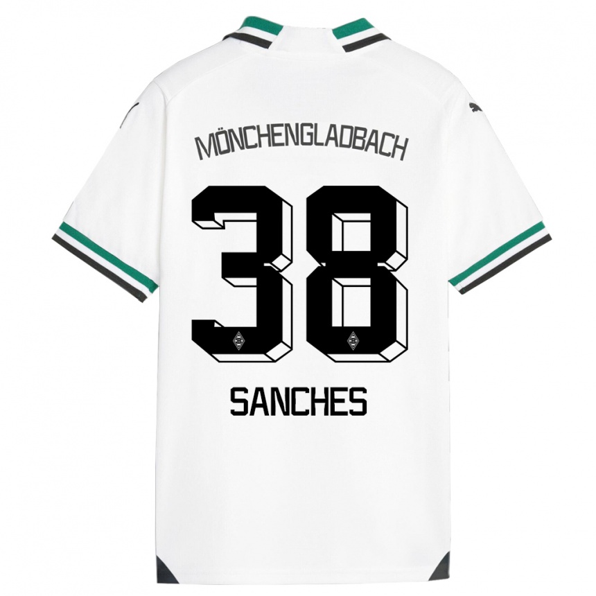 Vaikiškas Yvandro Borges Sanches #38 Balta Žalia Namų Marškinėliai 2023/24 T-Shirt