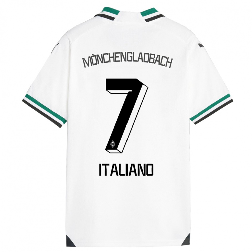 Vaikiškas Jacob Italiano #7 Balta Žalia Namų Marškinėliai 2023/24 T-Shirt