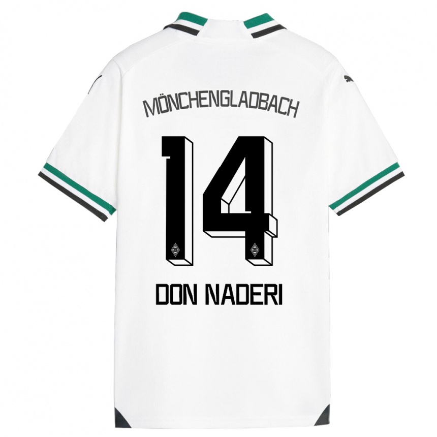 Vaikiškas Ryan Don Naderi #14 Balta Žalia Namų Marškinėliai 2023/24 T-Shirt