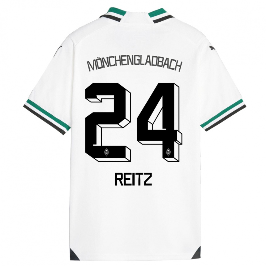 Vaikiškas Tony Reitz #24 Balta Žalia Namų Marškinėliai 2023/24 T-Shirt