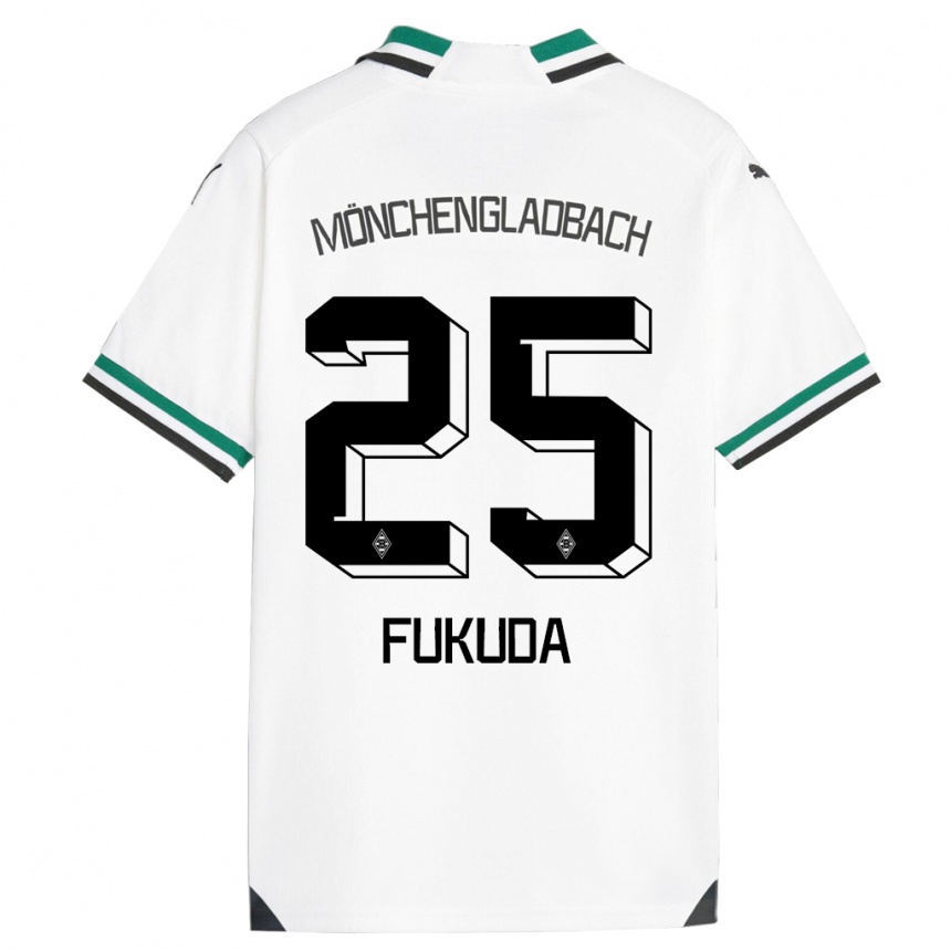 Vaikiškas Shio Fukuda #25 Balta Žalia Namų Marškinėliai 2023/24 T-Shirt