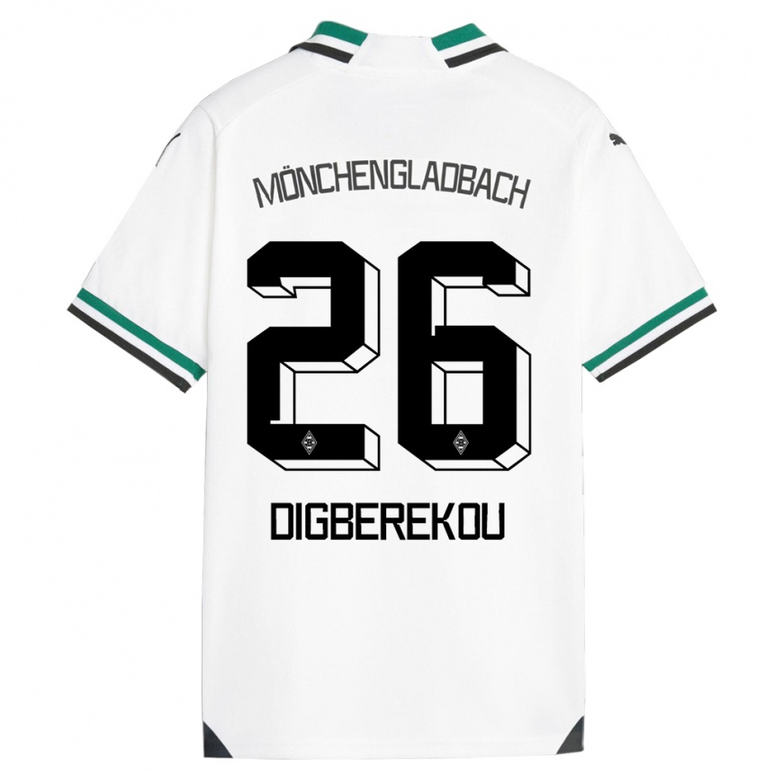 Vaikiškas Ibrahim Digberekou #26 Balta Žalia Namų Marškinėliai 2023/24 T-Shirt