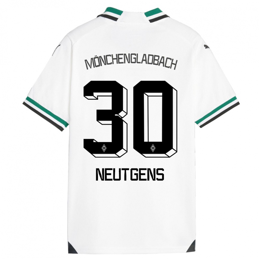 Vaikiškas Maximilian Neutgens #30 Balta Žalia Namų Marškinėliai 2023/24 T-Shirt