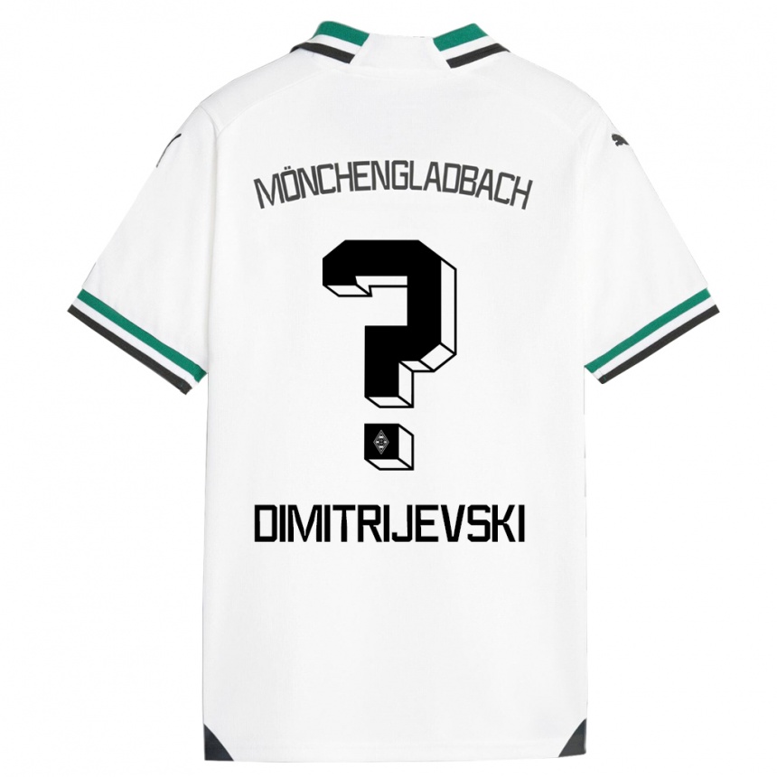 Vaikiškas Maximilian Dimitrijevski #0 Balta Žalia Namų Marškinėliai 2023/24 T-Shirt