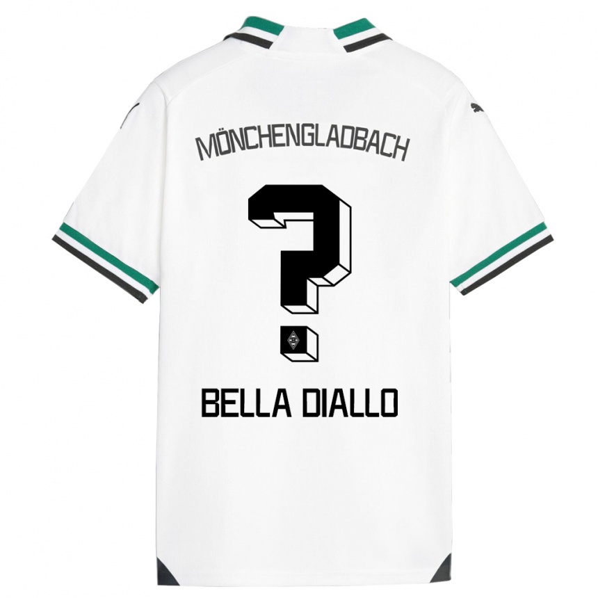 Vaikiškas Oumar Bella Diallo #0 Balta Žalia Namų Marškinėliai 2023/24 T-Shirt