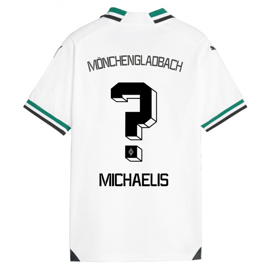 Vaikiškas Yannick Michaelis #0 Balta Žalia Namų Marškinėliai 2023/24 T-Shirt