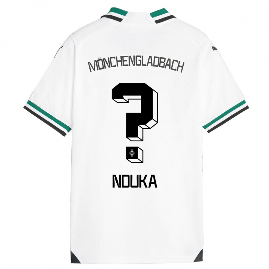 Vaikiškas Michael Nduka #0 Balta Žalia Namų Marškinėliai 2023/24 T-Shirt