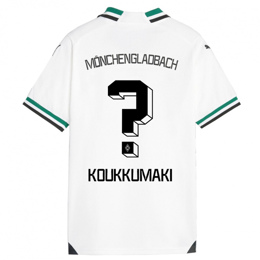 Vaikiškas Taavi Koukkumäki #0 Balta Žalia Namų Marškinėliai 2023/24 T-Shirt