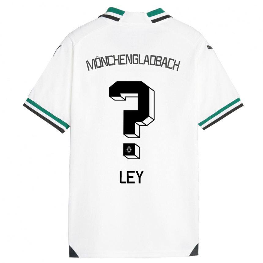 Vaikiškas Marlon Ley #0 Balta Žalia Namų Marškinėliai 2023/24 T-Shirt