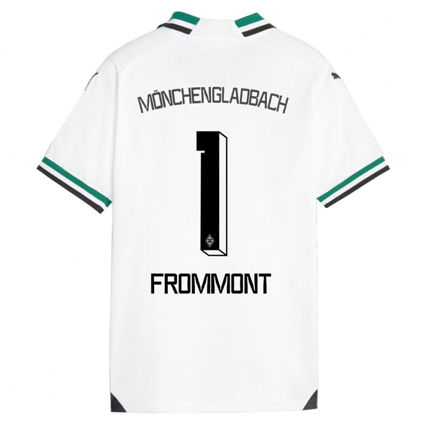 Vaikiškas Romina Frommont #1 Balta Žalia Namų Marškinėliai 2023/24 T-Shirt