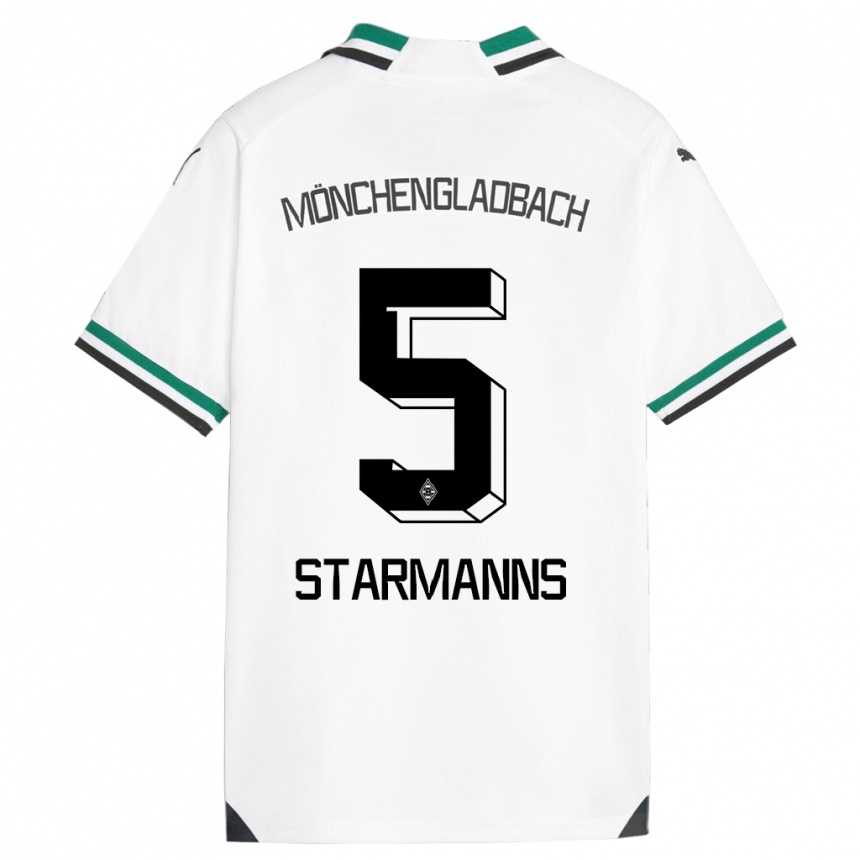 Vaikiškas Sandra Starmanns #5 Balta Žalia Namų Marškinėliai 2023/24 T-Shirt