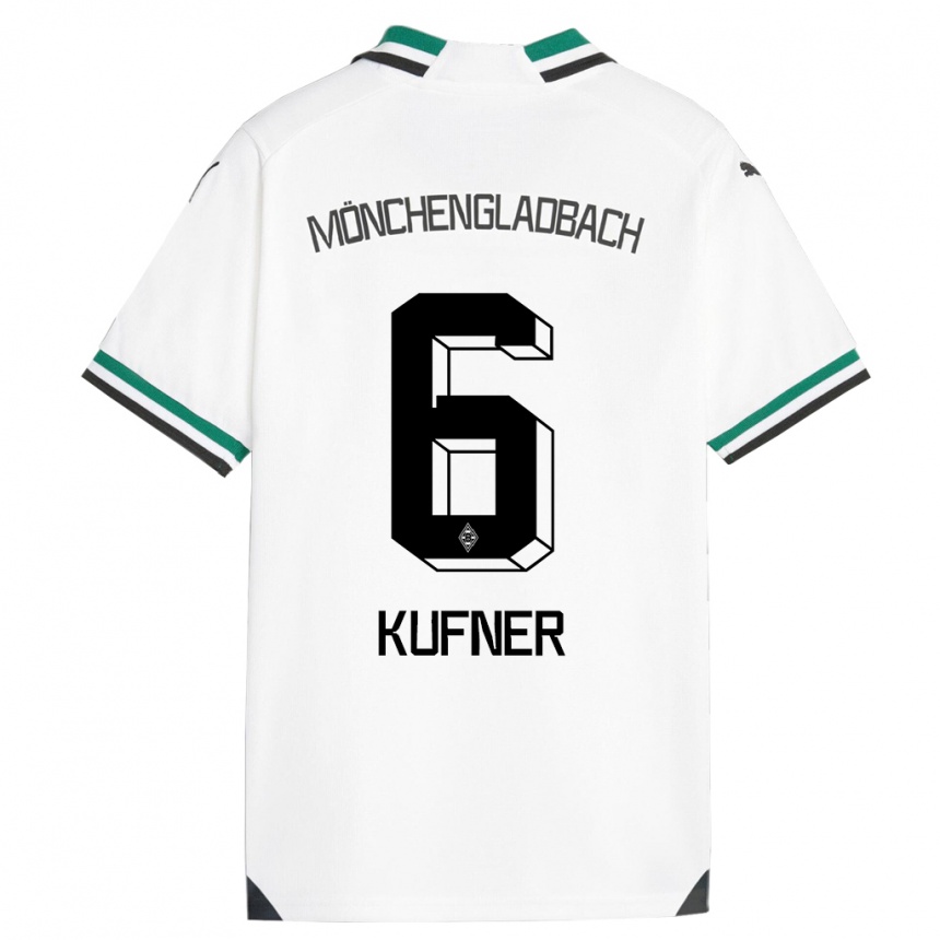 Vaikiškas Anne-Catherine Kufner #6 Balta Žalia Namų Marškinėliai 2023/24 T-Shirt