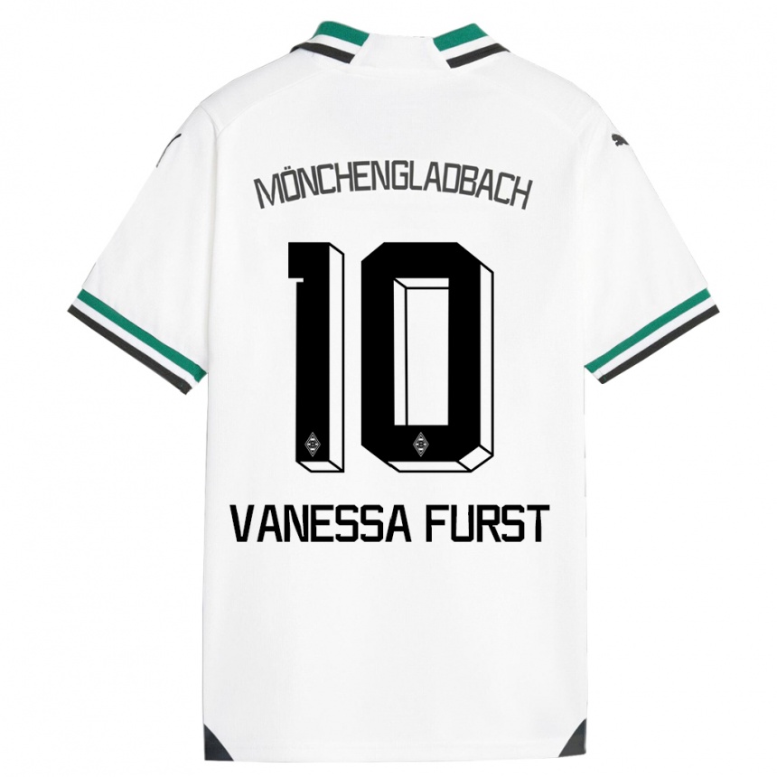 Vaikiškas Vanessa Fürst #10 Balta Žalia Namų Marškinėliai 2023/24 T-Shirt