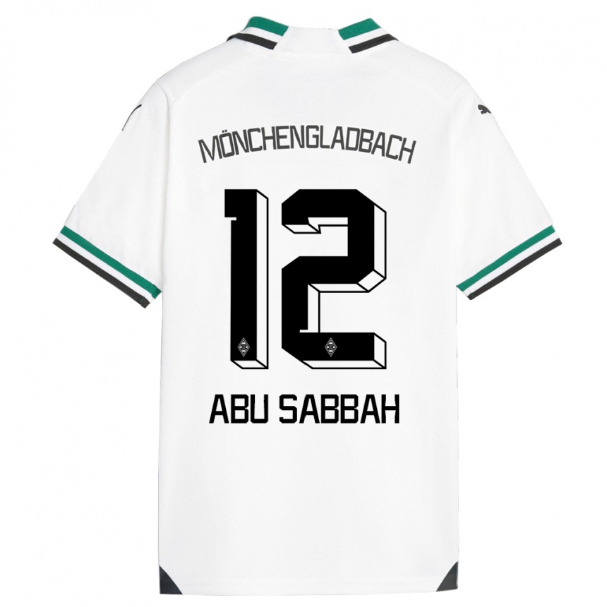 Vaikiškas Sarah Abu Sabbah #12 Balta Žalia Namų Marškinėliai 2023/24 T-Shirt