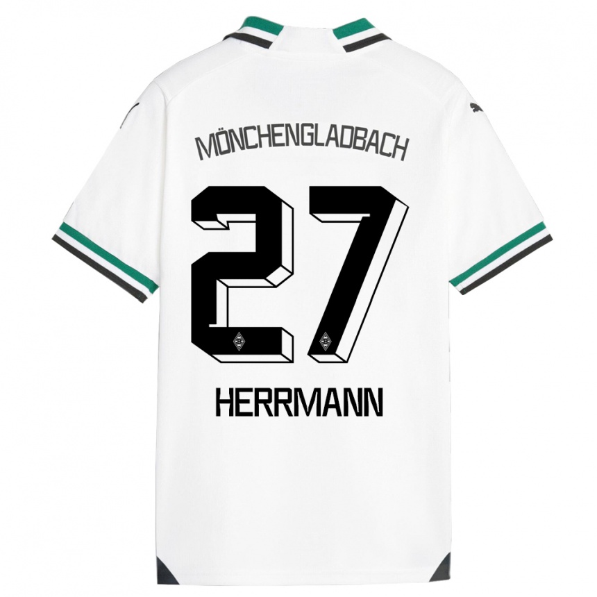 Vaikiškas Michelle Herrmann #27 Balta Žalia Namų Marškinėliai 2023/24 T-Shirt