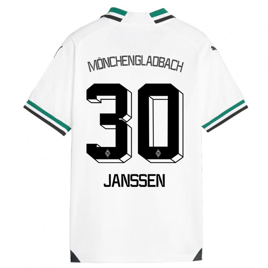 Vaikiškas Annalena Janssen #30 Balta Žalia Namų Marškinėliai 2023/24 T-Shirt