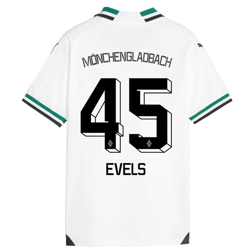 Vaikiškas Emily Evels #45 Balta Žalia Namų Marškinėliai 2023/24 T-Shirt