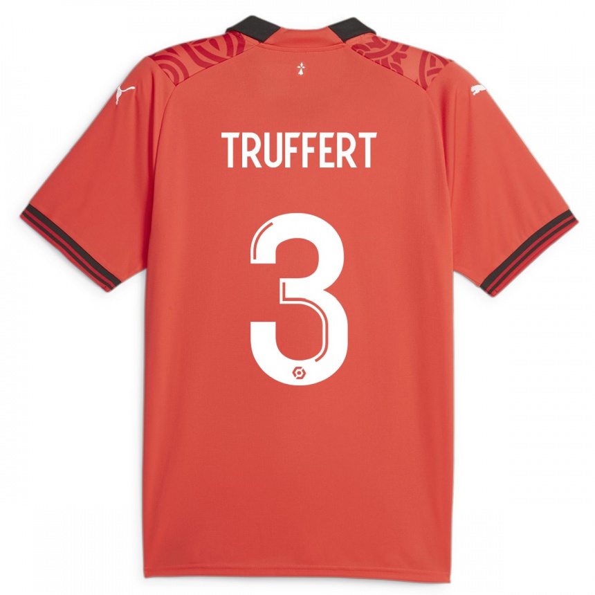 Vaikiškas Adrien Truffert #3 Raudona Namų Marškinėliai 2023/24 T-Shirt