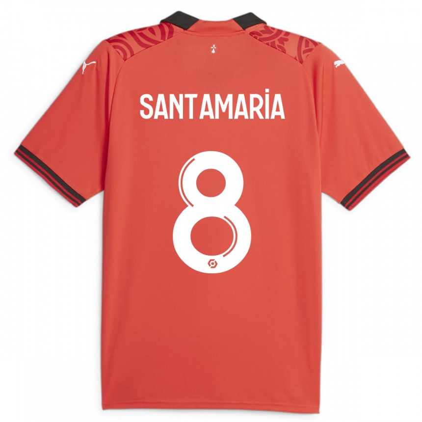 Vaikiškas Baptiste Santamaria #8 Raudona Namų Marškinėliai 2023/24 T-Shirt