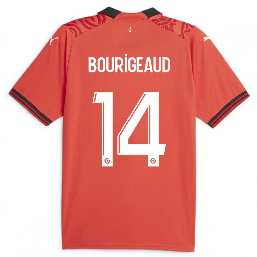 Vaikiškas Benjamin Bourigeaud #14 Raudona Namų Marškinėliai 2023/24 T-Shirt