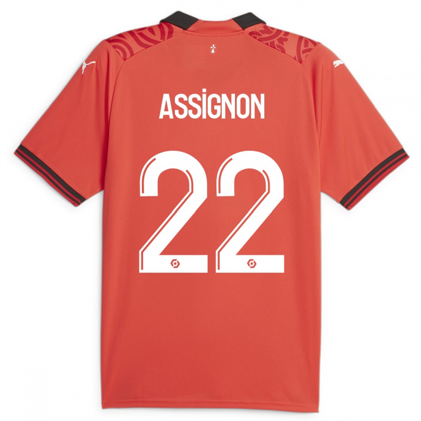 Vaikiškas Lorenz Assignon #22 Raudona Namų Marškinėliai 2023/24 T-Shirt