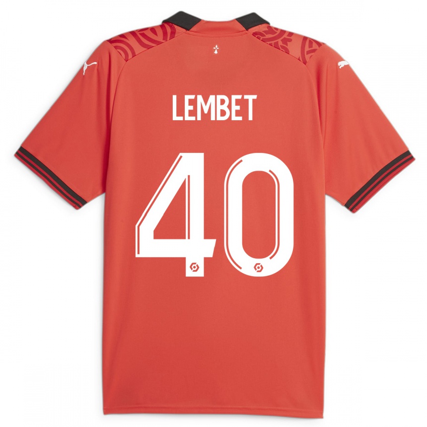 Vaikiškas Geoffrey Lembet #40 Raudona Namų Marškinėliai 2023/24 T-Shirt