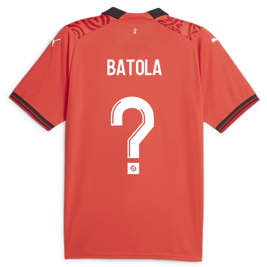 Vaikiškas Yann Batola #0 Raudona Namų Marškinėliai 2023/24 T-Shirt