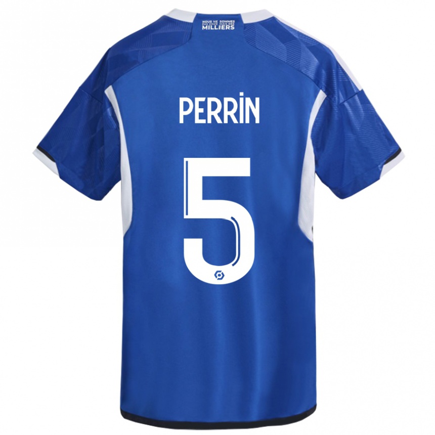 Vaikiškas Lucas Perrin #5 Mėlyna Namų Marškinėliai 2023/24 T-Shirt