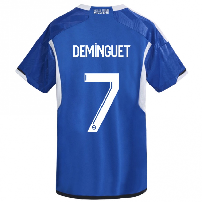 Vaikiškas Jessy Deminguet #7 Mėlyna Namų Marškinėliai 2023/24 T-Shirt