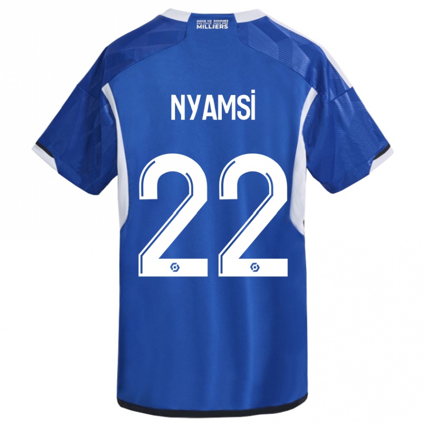 Vaikiškas Gerzino Nyamsi #22 Mėlyna Namų Marškinėliai 2023/24 T-Shirt