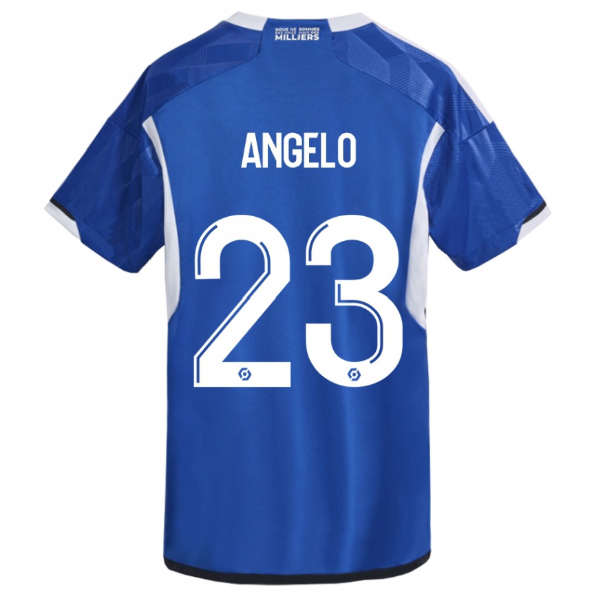 Vaikiškas Ângelo #23 Mėlyna Namų Marškinėliai 2023/24 T-Shirt