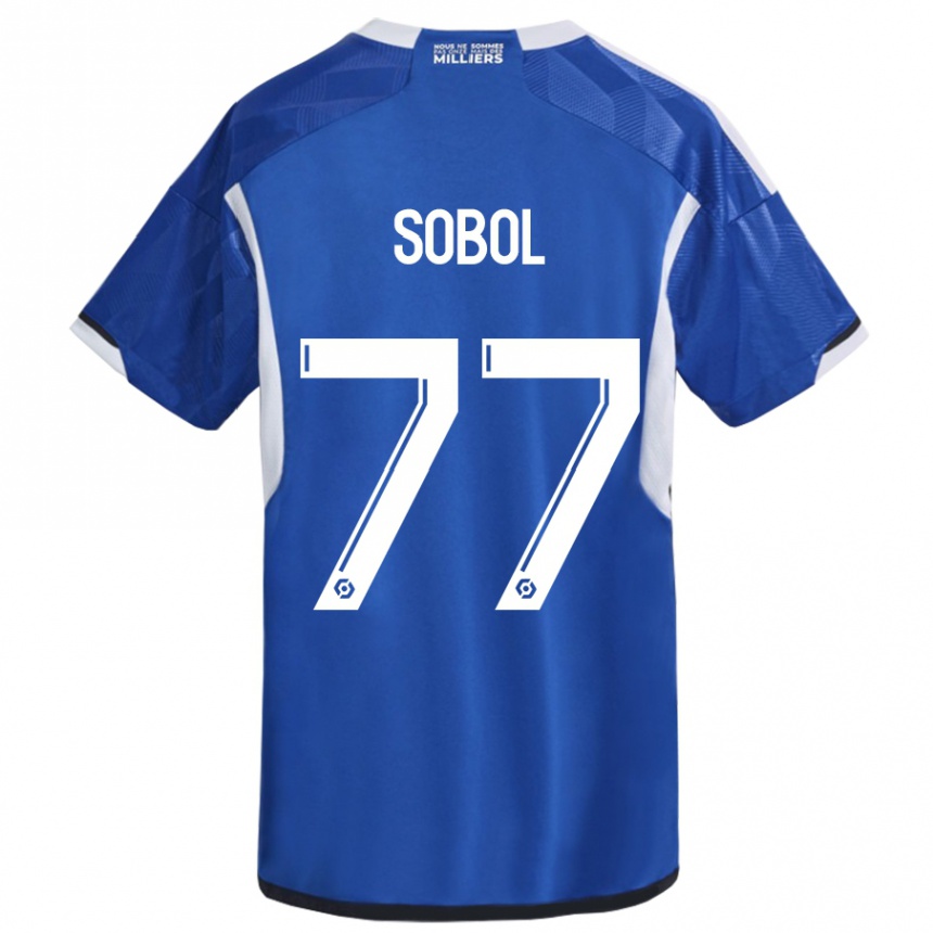 Vaikiškas Eduard Sobol #77 Mėlyna Namų Marškinėliai 2023/24 T-Shirt