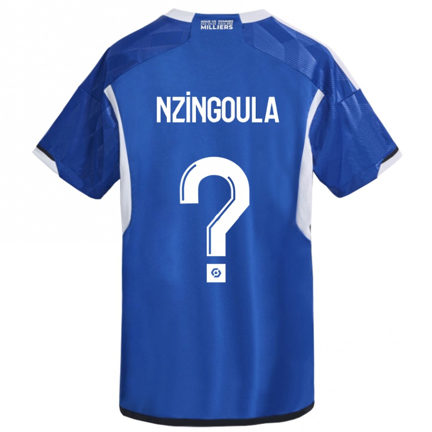 Vaikiškas Rabby Nzingoula #0 Mėlyna Namų Marškinėliai 2023/24 T-Shirt