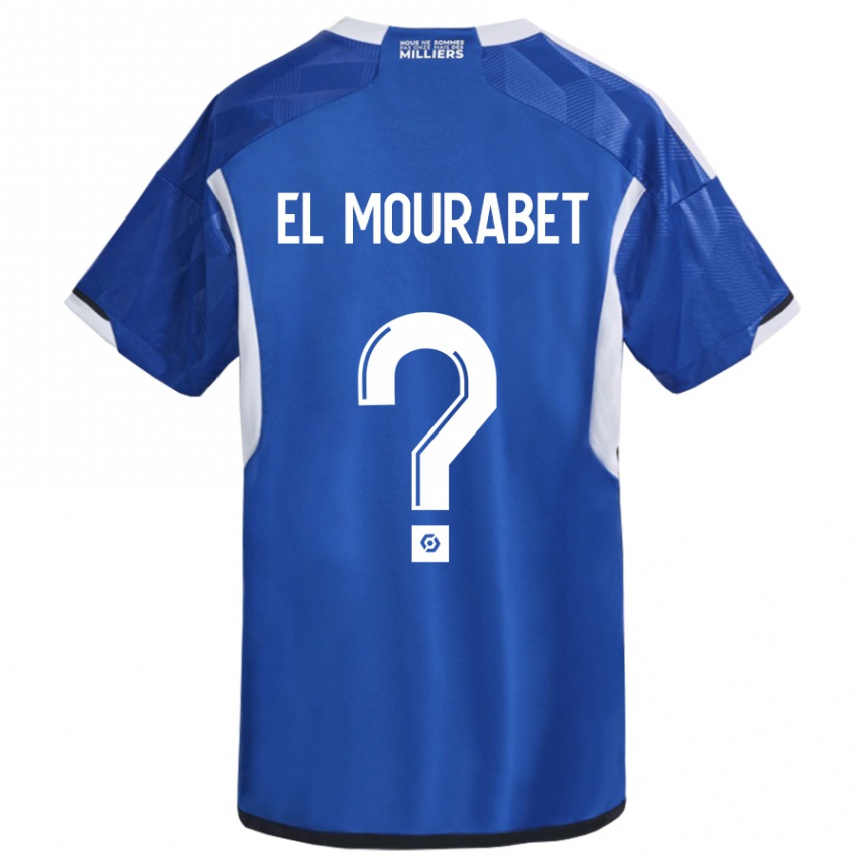 Vaikiškas Samir El Mourabet #0 Mėlyna Namų Marškinėliai 2023/24 T-Shirt