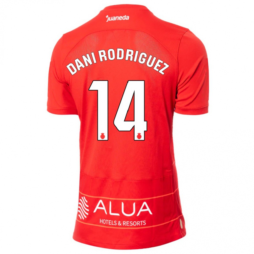 Vaikiškas Dani Rodríguez #14 Raudona Namų Marškinėliai 2023/24 T-Shirt