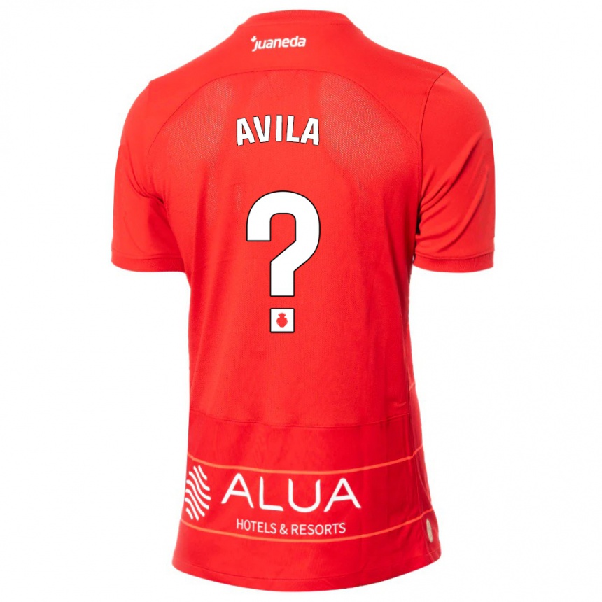 Vaikiškas Santiago Avila #0 Raudona Namų Marškinėliai 2023/24 T-Shirt