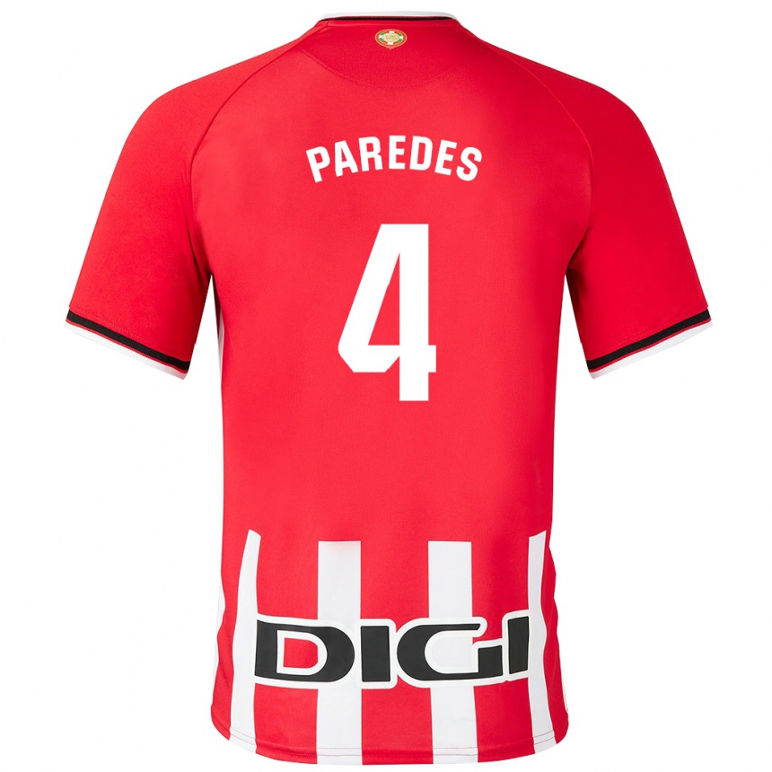 Vaikiškas Aitor Paredes #4 Raudona Namų Marškinėliai 2023/24 T-Shirt