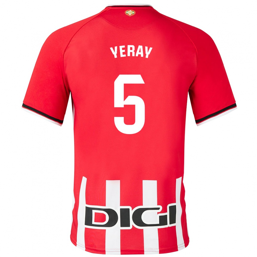 Vaikiškas Yeray Álvarez #5 Raudona Namų Marškinėliai 2023/24 T-Shirt