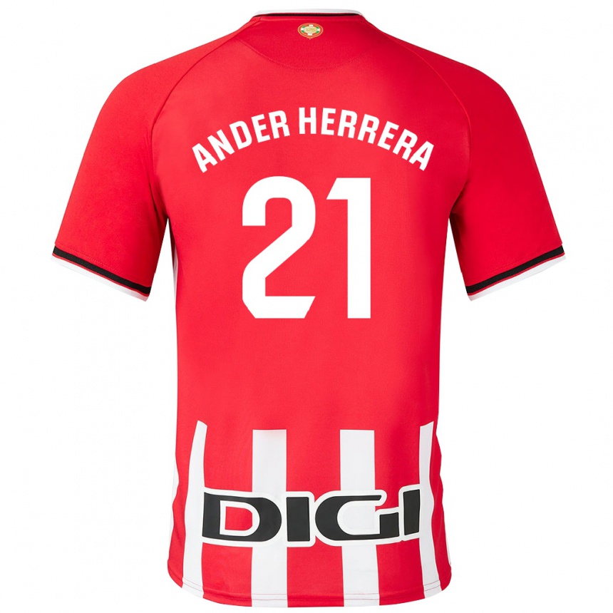 Vaikiškas Ander Herrera #21 Raudona Namų Marškinėliai 2023/24 T-Shirt