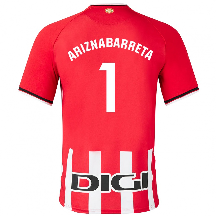 Vaikiškas Oier Ariznabarreta #1 Raudona Namų Marškinėliai 2023/24 T-Shirt