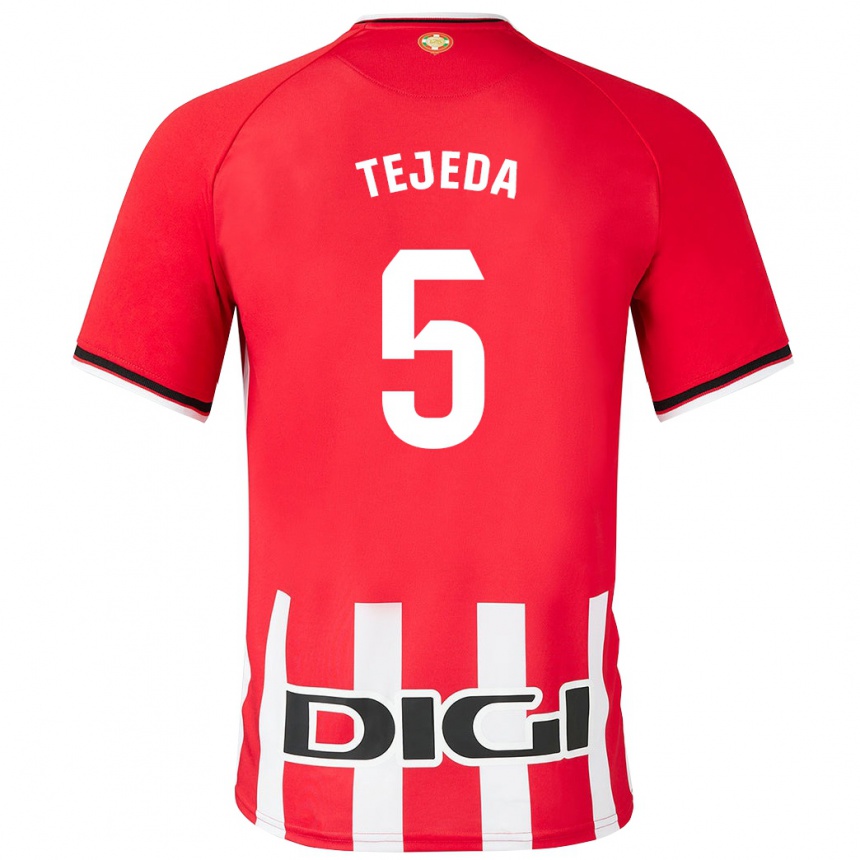 Vaikiškas Diego Tejeda #5 Raudona Namų Marškinėliai 2023/24 T-Shirt