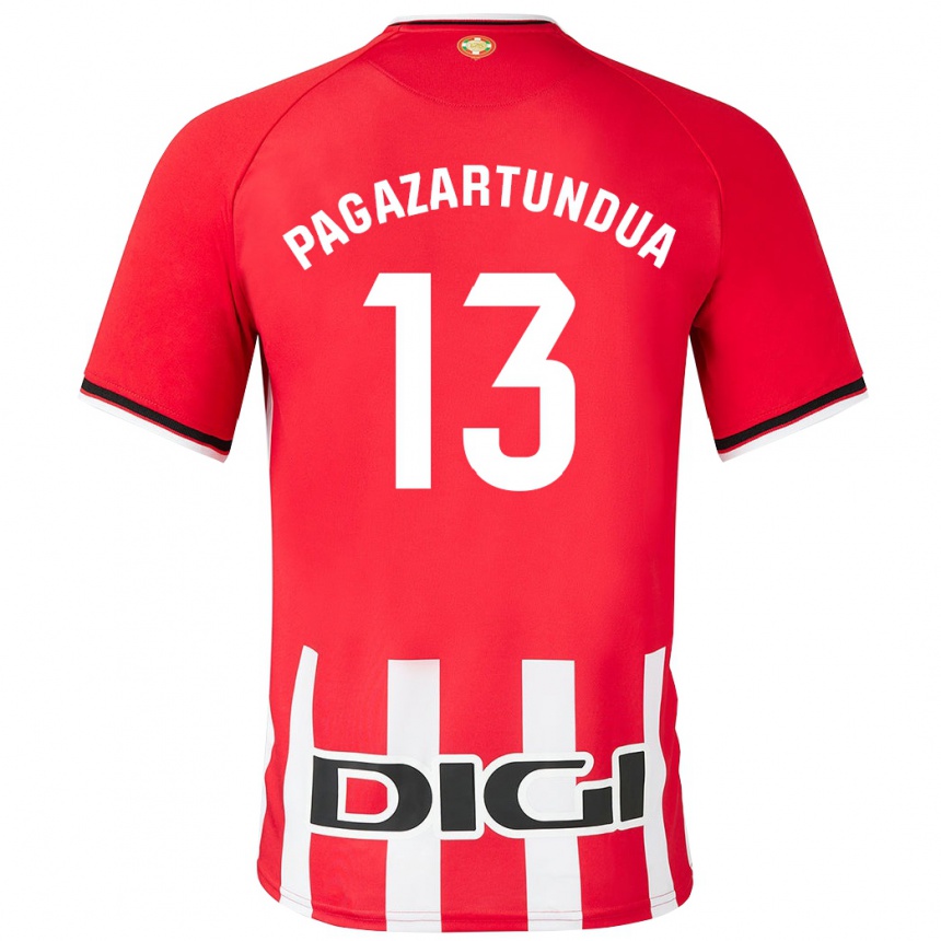 Vaikiškas Iker Pagazartundua #13 Raudona Namų Marškinėliai 2023/24 T-Shirt