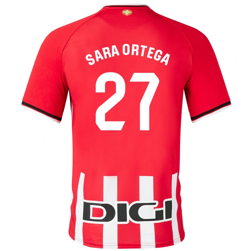 Vaikiškas Sara Ortega Ruiz #27 Raudona Namų Marškinėliai 2023/24 T-Shirt