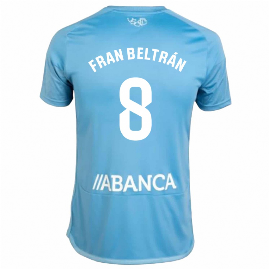 Vaikiškas Fran Beltrán #8 Mėlyna Namų Marškinėliai 2023/24 T-Shirt