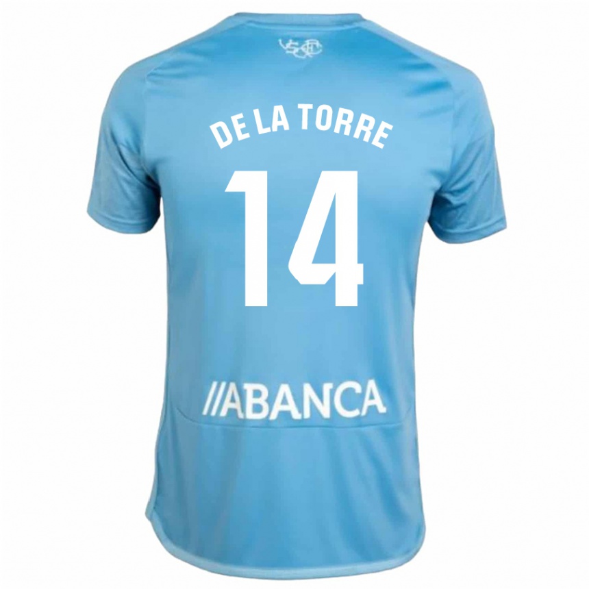 Vaikiškas Luca De La Torre #14 Mėlyna Namų Marškinėliai 2023/24 T-Shirt